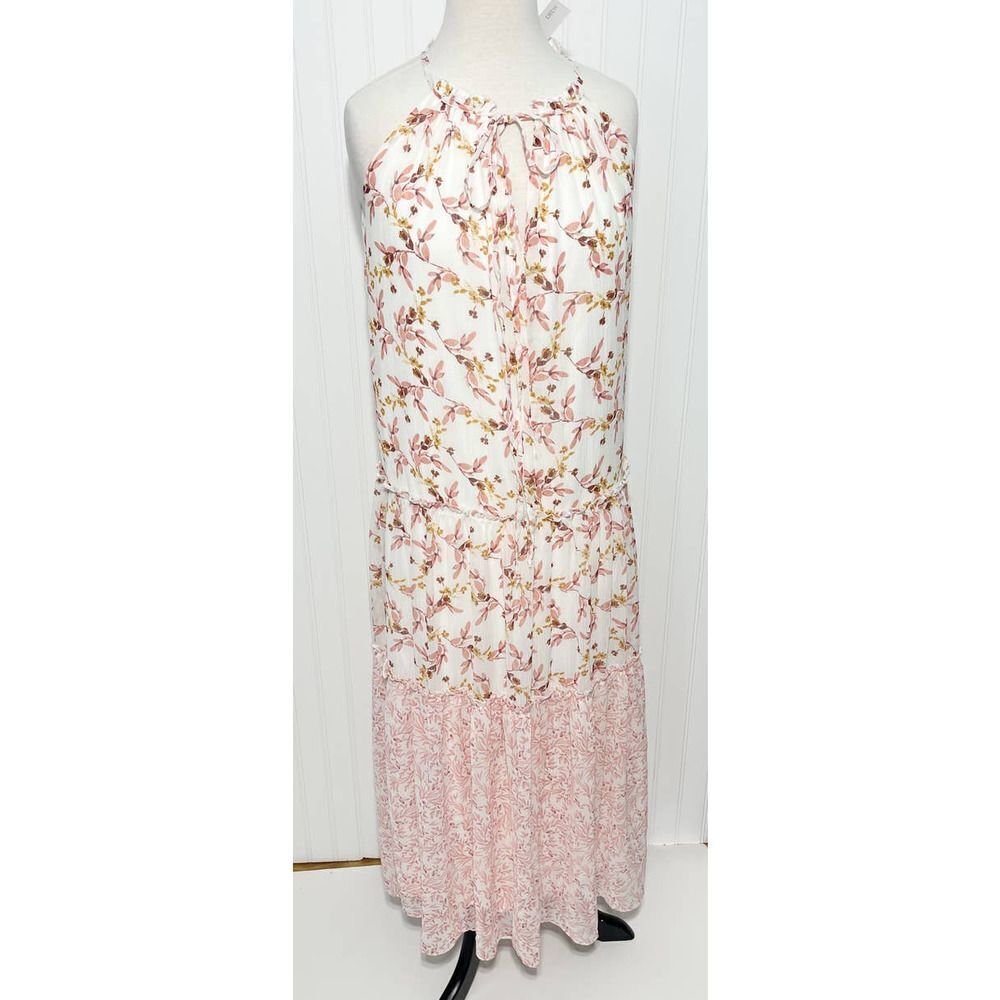Anthropologie Drew Naomi Tiered Maxi Dress Floral Boho Chiffon Size Small